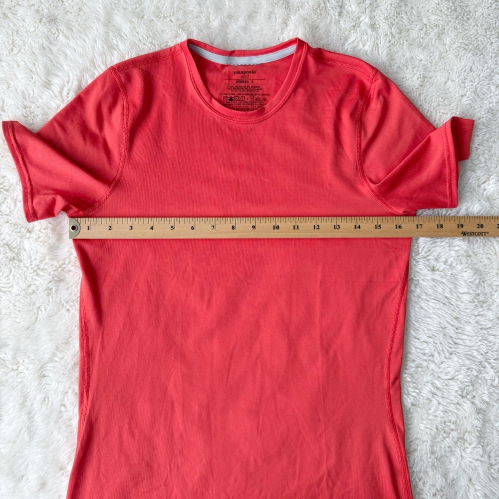 Patagonia Woman Orange Capilene Silkweight Technical T-Shirt SMALL Activewear - Picture 6 of 6